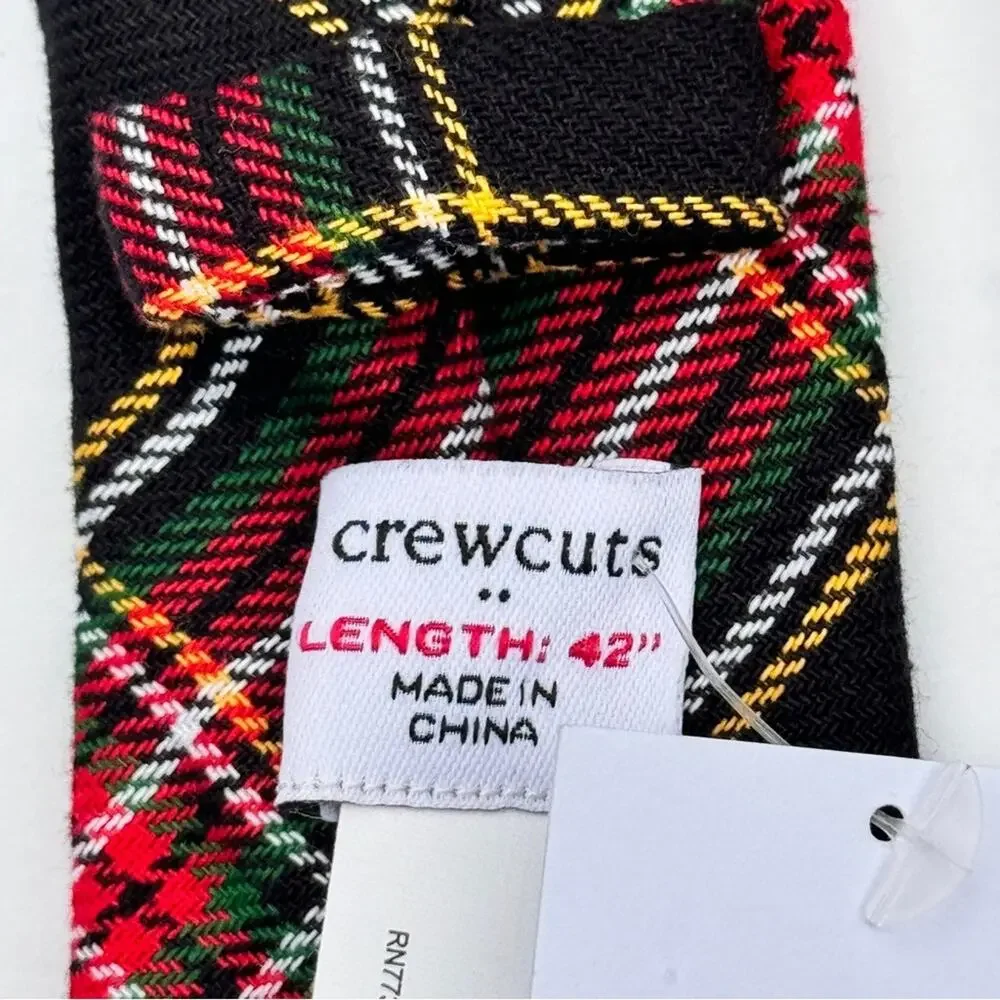 Crewcuts Boys Seasonal Holiday Plaid Print Dressy Preppy Tie Sz 42 inches